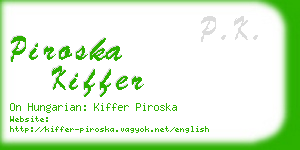 piroska kiffer business card